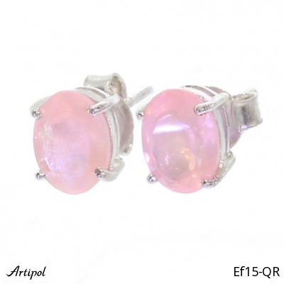 Earrings EF15-QR with real Rose Quartz