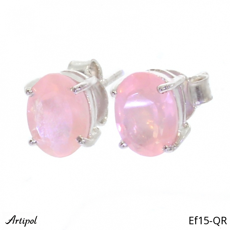 Boucles d'oreilles EF15-QR en Quartz rose véritable