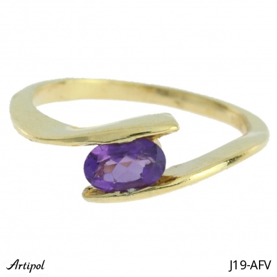 Ring J19-AFV mit echter vergoldetem Amethyst