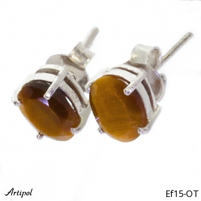 Earrings Ef15-OT with real Tiger Eye