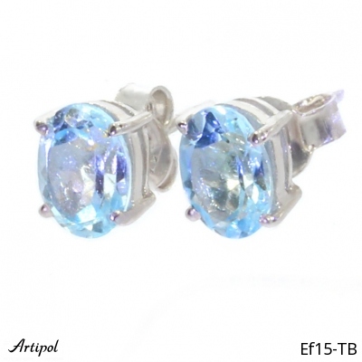 Earrings Ef15-TB with real Blue topaz