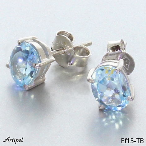 Boucles d'oreilles EF15-TB en Topaze bleue véritable