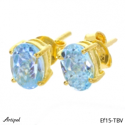 Earrings Ef15-TBV with real Blue topaz gold plated