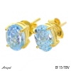 Earrings Ef15-TBV with real Blue topaz gold plated