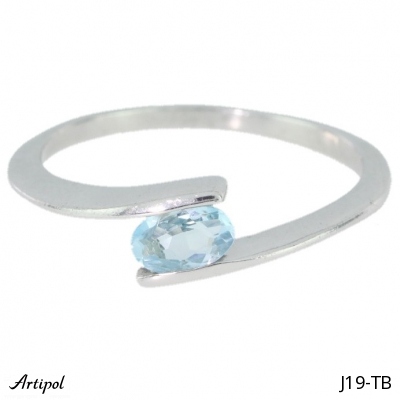 Ring J19-TB with real Blue topaz