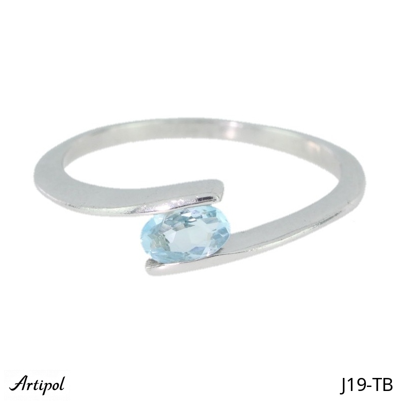 Ring J19-TB with real Blue topaz