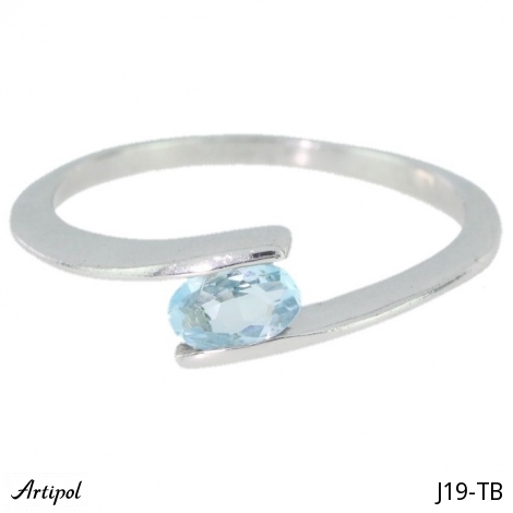 Ring J19-TB with real Blue topaz