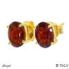 Earrings Ef15-GV with real Red garnet gold plated
