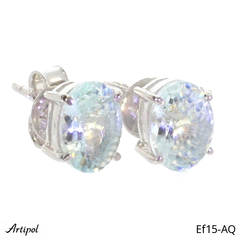 Earrings EF15-AQ with real Aquamarine