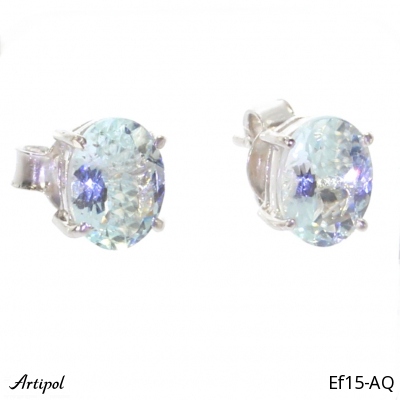 Earrings EF15-AQ with real Aquamarine