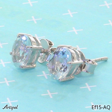 Earrings EF15-AQ with real Aquamarine