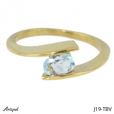 Ring J19-TBV with real Blue topaz