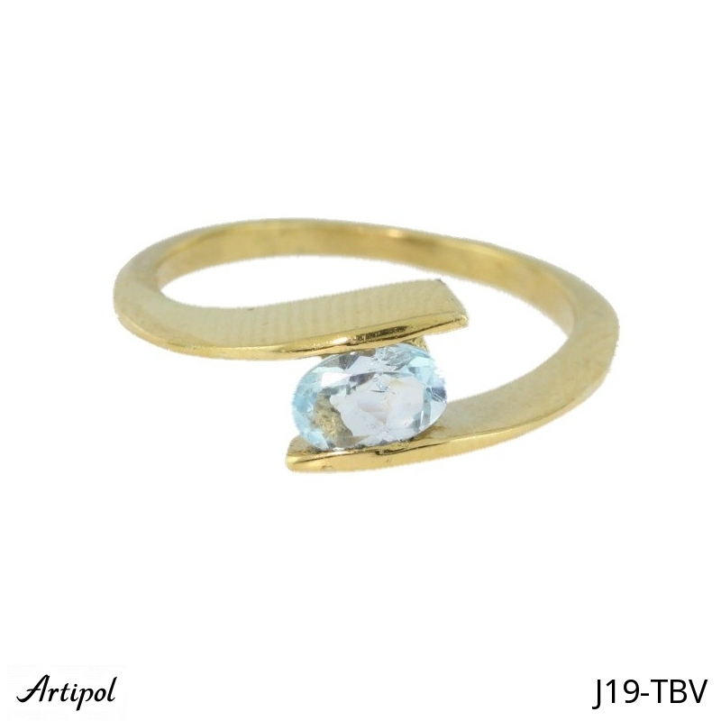 Ring J19-TBV with real Blue topaz