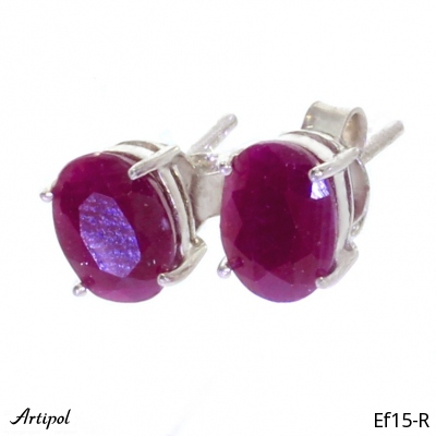 Earrings Ef15-R with real Ruby