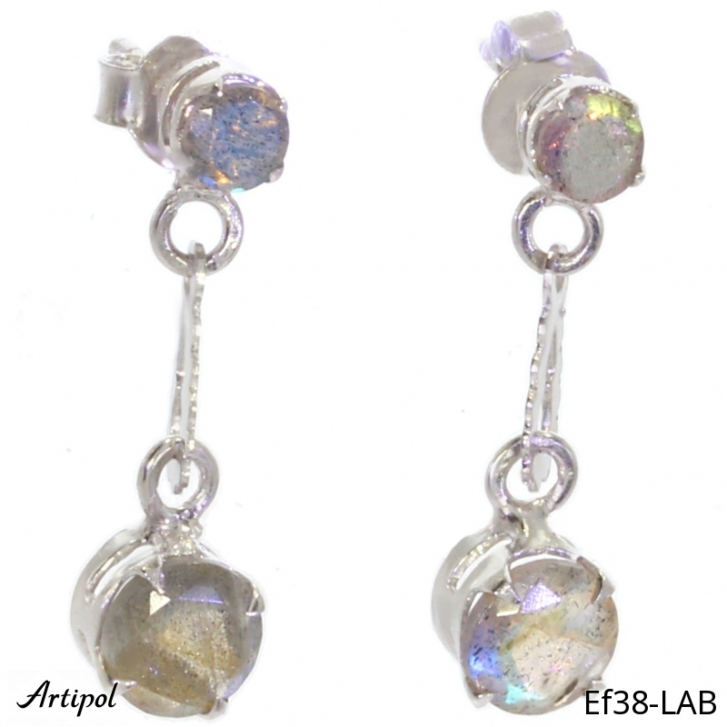 Boucles d'oreilles EF38-LAB en Labradorite véritable