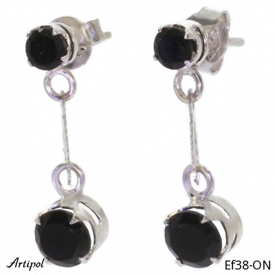 Earrings EF38-ON with real Black Onyx
