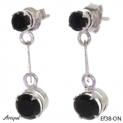 Earrings Ef38-ON with real Black onyx