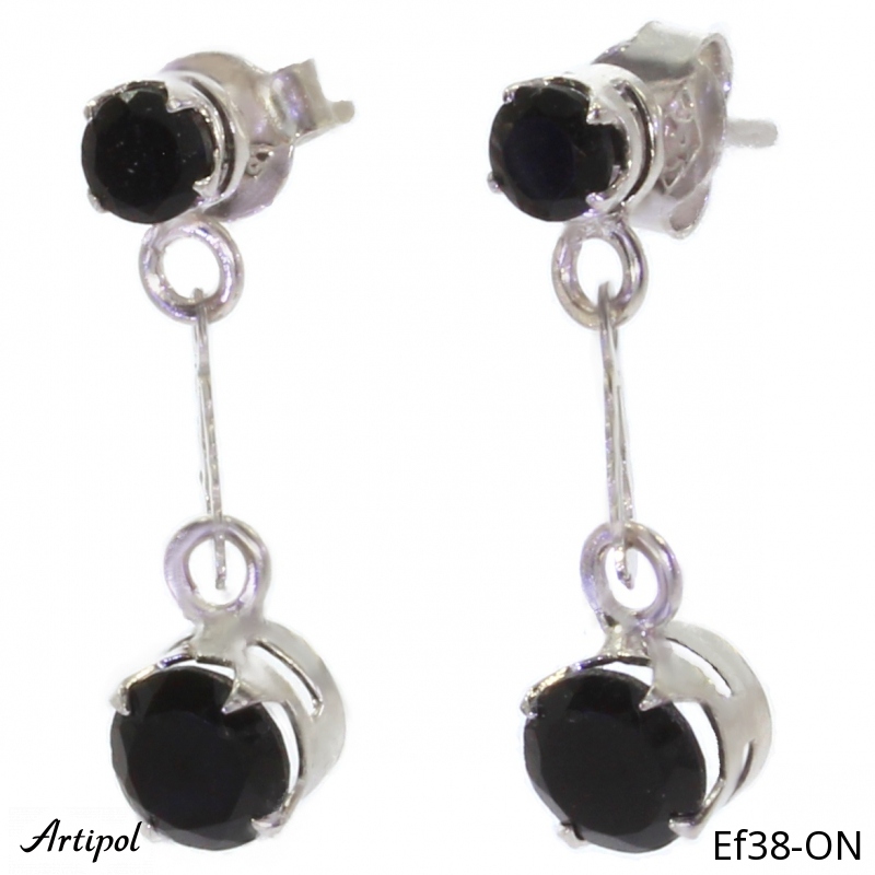 Earrings EF38-ON with real Black Onyx