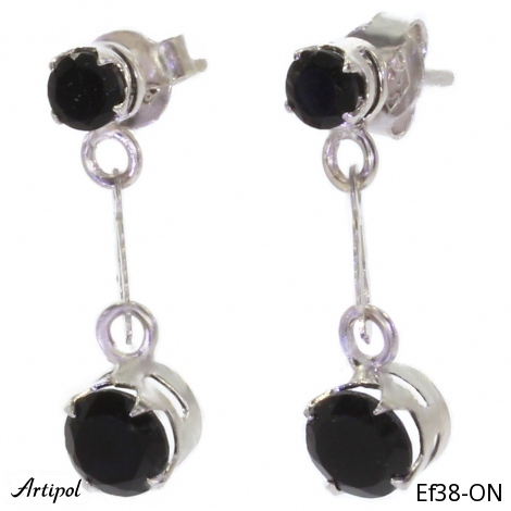 Earrings EF38-ON with real Black Onyx