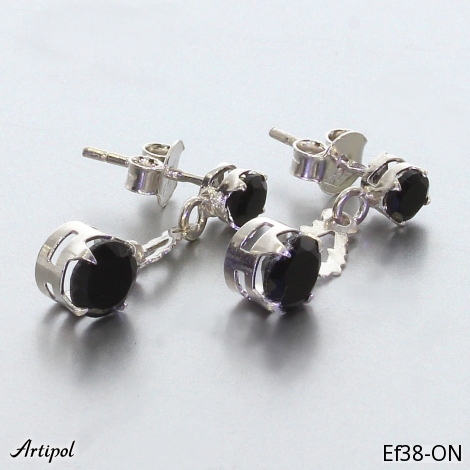 Boucles d'oreilles EF38-ON en Onyx noir véritable
