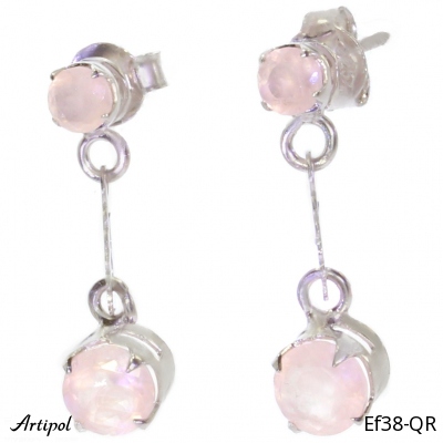 Earrings EF38-QR with real Rose Quartz
