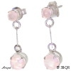 Boucles d'oreilles EF38-QR en Quartz rose véritable