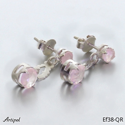 Boucles d'oreilles EF38-QR en Quartz rose véritable