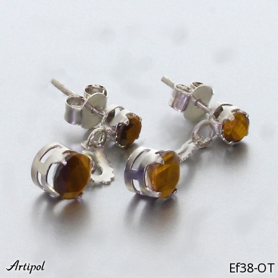 Earrings EF38-OT with real Tiger's eye