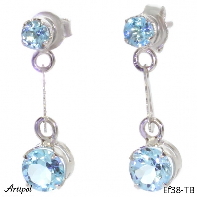 Earrings Ef38-TB with real Blue topaz
