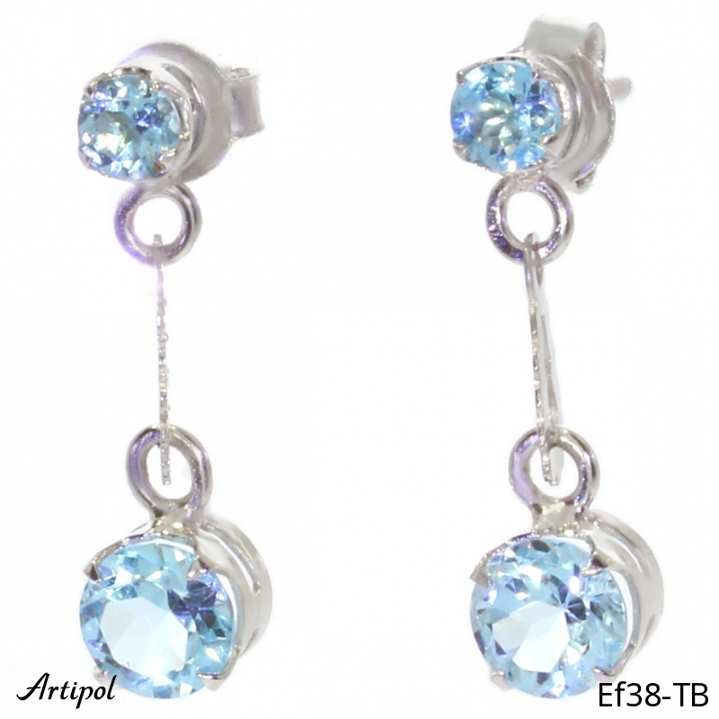 Earrings EF38-TB with real Blue topaz