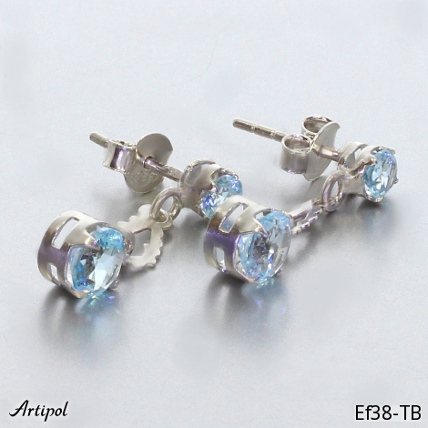 Earrings EF38-TB with real Blue Topaz