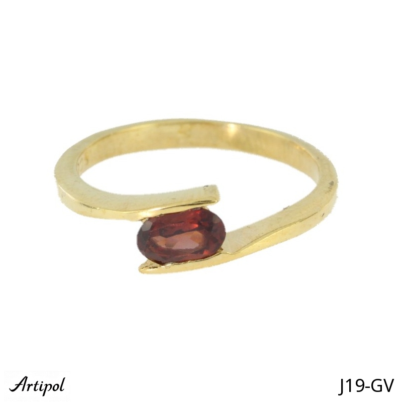 Ring J19-GV mit echter vergoldetem Granat