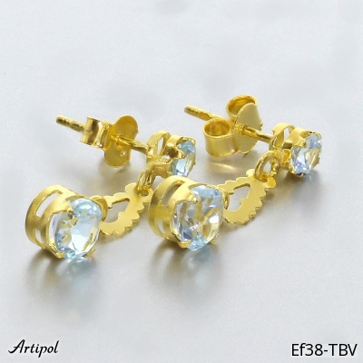 Earrings EF38-TBV with real Blue topaz