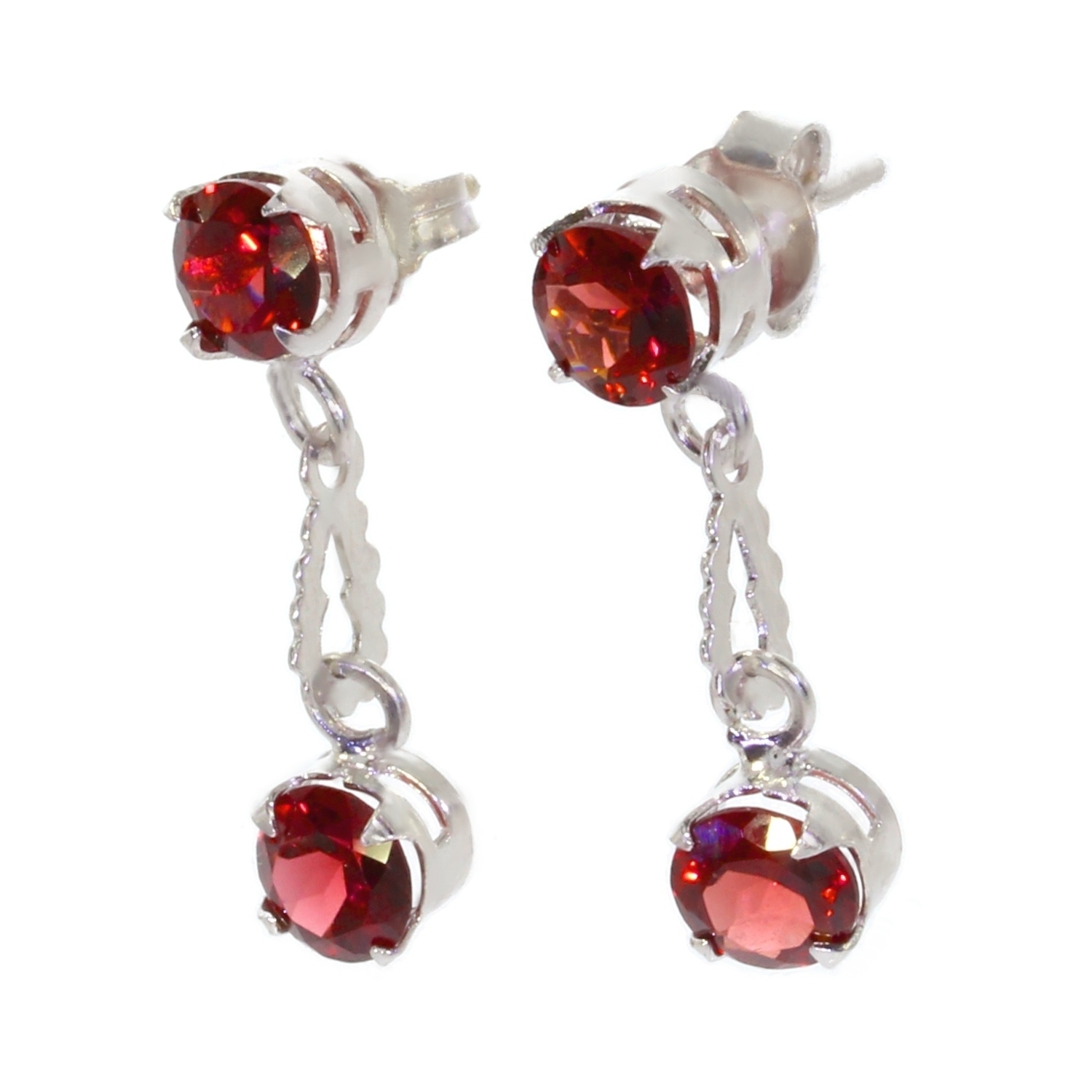 Parure Complète En Grenat Véritable - Bague, Boucles D'oreilles, Pendentif Certifié Occasion