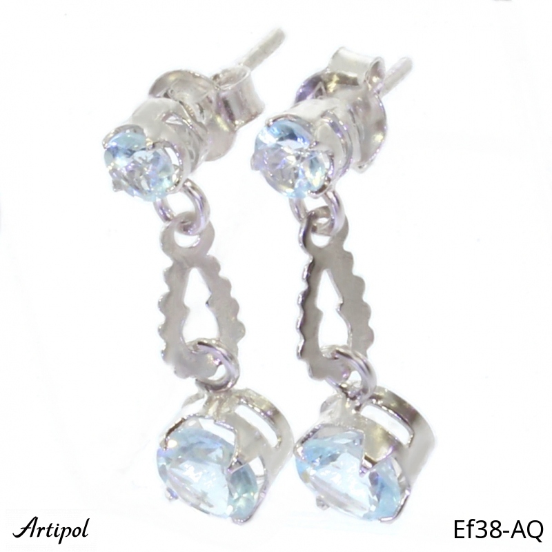 Boucles d'oreilles EF38-AQ en Aigue-marine véritable