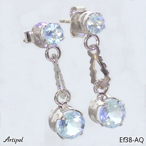 Boucles d'oreilles EF38-AQ en Aigue-marine véritable