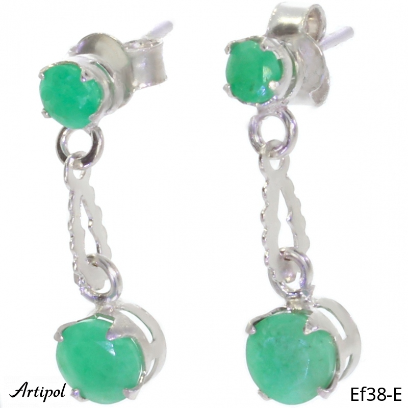 Earrings EF38-E with real Emerald