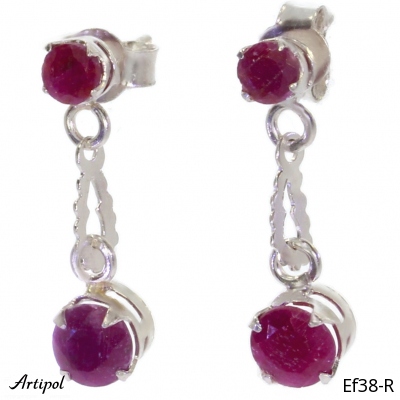 Earrings EF38-R with real Ruby