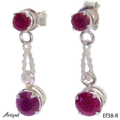 Earrings Ef38-R with real Ruby