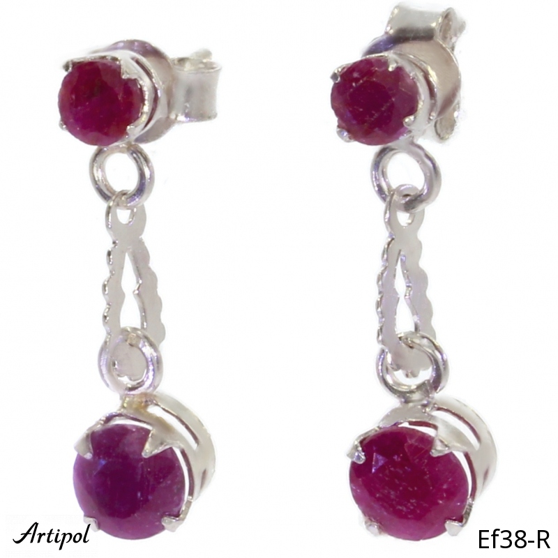 Earrings EF38-R with real Ruby