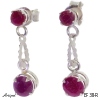 Earrings EF38-R with real Ruby