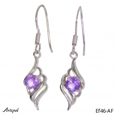 Earrings Ef46-AF with real Amethyst faceted
