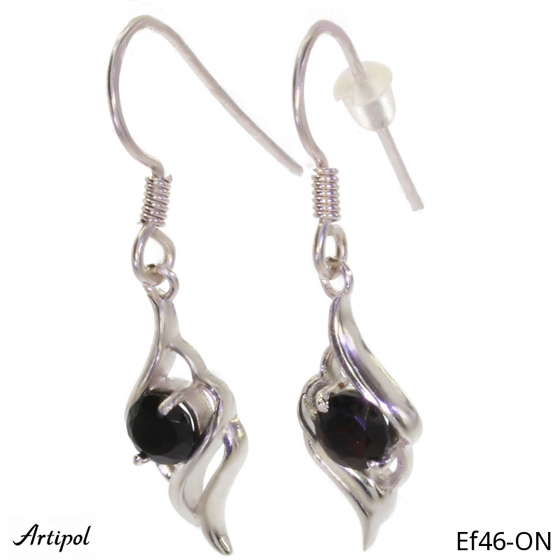 Boucles d'oreilles EF46-ON en Onyx noir véritable