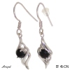 Earrings EF46-ON with real Black Onyx