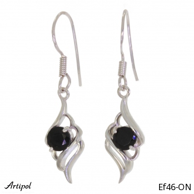 Earrings EF46-ON with real Black Onyx