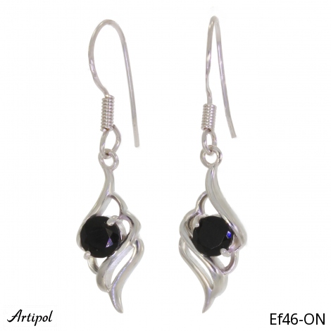Earrings EF46-ON with real Black Onyx