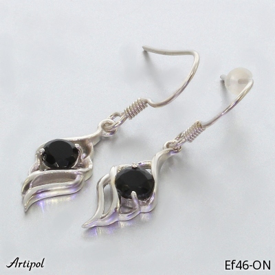 Boucles d'oreilles EF46-ON en Onyx noir véritable
