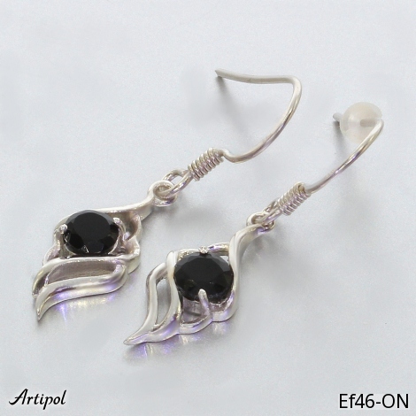 Earrings EF46-ON with real Black Onyx