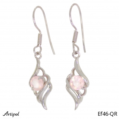 Earrings Ef46-QR with real Quartz rose