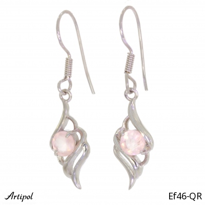 Earrings EF46-QR with real Rose Quartz